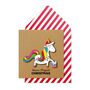 Handmade Christmas Magical Rainbow Unicorn Personalised Greeting Card, thumbnail 1 of 5