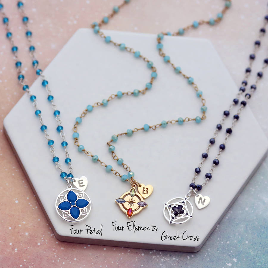 rosary chain charm necklace by j&s jewellery