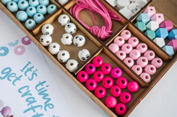 Personalised Kitten Wooden Bead Making Kit, 5 of 9