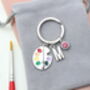 Personalised Artist Keyring Palette And Paintbrush, thumbnail 7 of 9