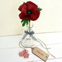 Personalised Leather August Birthday Poppy In Vase, thumbnail 3 of 5