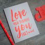 Love You Though You Fart In Bed Letterpress Card, thumbnail 2 of 5