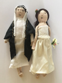 Personalised Knitted Bride And Groom Doll Keepsake, 8 of 9