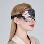 Silk Eye Mask Fleur Japonaise Midnight Blue, thumbnail 4 of 6