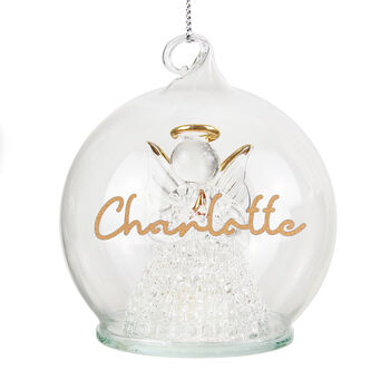 Personalised Christmas LED Angel Light Up Bauble, 4 of 4