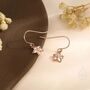 Sterling Silver Tiny Plumeria Flower Drop Hook Earrings, thumbnail 5 of 11
