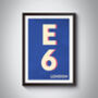 E6 Barking London Typography Postcode Print, thumbnail 10 of 10