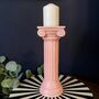 Column Ionic Ceramic Candle Holder Pink, thumbnail 3 of 5