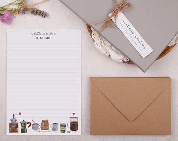 A5 Personalised Letter Writing Paper Coffee Design, 3 of 5