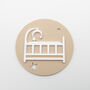 Nursery Door Sign – Beige Cot And Moon Design, thumbnail 1 of 4