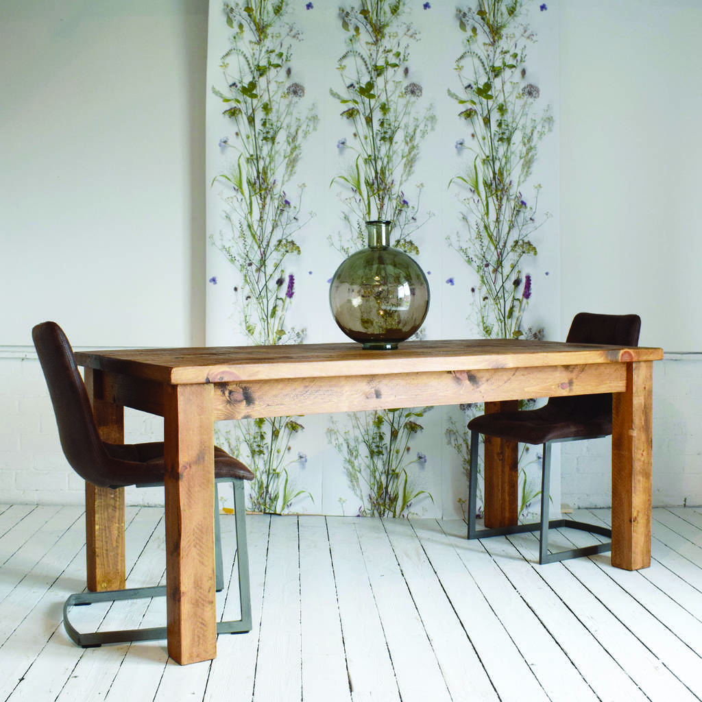 Solid Wood Dining Table By H&F | notonthehighstreet.com