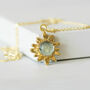 9ct Gold Sunflower Necklace With Blue Topaz, thumbnail 1 of 7