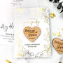 Simple Elegant Gold Foil Save The Date Heart Magnets, thumbnail 1 of 12