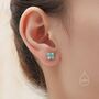 Moonstone Hydrangea Stud Earrings, thumbnail 4 of 11