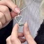 Silver Heart Locket Necklace Girlfriend Gift, thumbnail 2 of 8