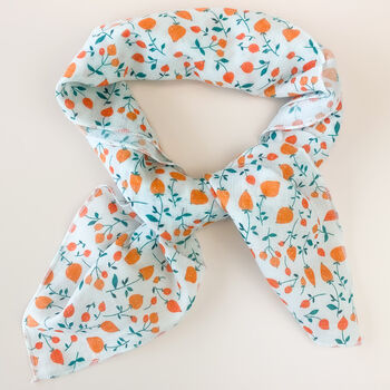 Strawberry Print Cotton Blend Square Scarf, 2 of 4