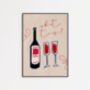 What Time Wine Wall Art Print Kitchen Disco, thumbnail 1 of 11