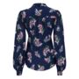 Eva Blouse In Navy Floral Dancer Vintage 1940s Style, thumbnail 2 of 3