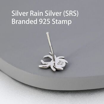 Spider Stud Earrings In Sterling Silver, 8 of 12