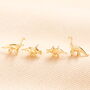 Set Of Four Sculpted Dinosaur Stud Earrings In Gold Plating, thumbnail 1 of 6