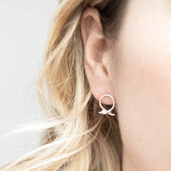 Sterling Silver Circle Knot Studs, 2 of 7