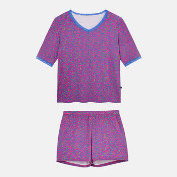 Women's 'Wild Cat' Bamboo Lace Short Pyjama Set, 4 of 7