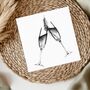 Champagne, Celebration Blank Greeting Card And Envelope, thumbnail 1 of 7