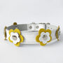 Leather Flower Dog Collar, thumbnail 4 of 9