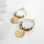 Coin Charm Beaded Hoop Earrings, thumbnail 1 of 4
