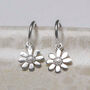 Sterling Silver Daisy Stud Hoops, thumbnail 1 of 8