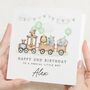 2nd Birthday Card Safari Animal Train, thumbnail 1 of 7
