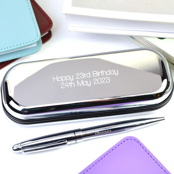 Personalised Boxed Chrome Pen, 3 of 8