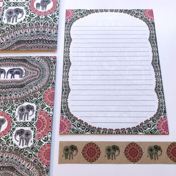 Elephants And Foliage Letter Writing Set, 4 of 4