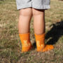 Orange Smiley Bamboo Socks For Toddlers Two Four Years, thumbnail 3 of 6