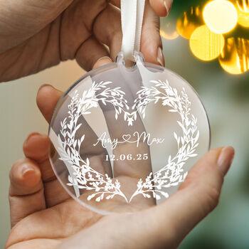 Personalised Wedding Ornament Custom Names And Date, 7 of 8