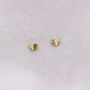 9ct Solid Gold Folded Heart Dainty Stud Earrings, thumbnail 1 of 5