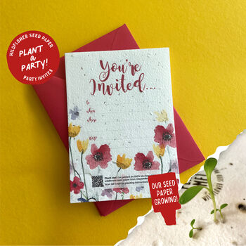 Poppy Meadow Plantable Party Invitiation Set, 4 of 5