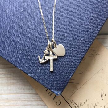 Faith, Hope And Charity Necklace In Silver Or Gold, 7 of 7