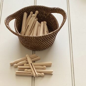 Handmade Wooden Dolly Clothes Pegs, 2 of 2