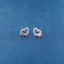 925 Sterling Silver Cz Heart Stud Earrings, thumbnail 5 of 7