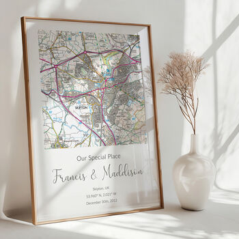 Our Special Place Ordnance Survey Explorer Personalised Map Print Anniversary Gift, 2 of 12