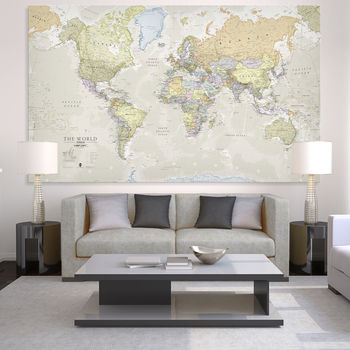 giant sized canvas world map by maps international | notonthehighstreet.com