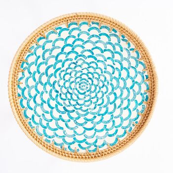 Boho Coastal Rattan Tray – Handmade Eco Friendly Home Decor, 2 of 2