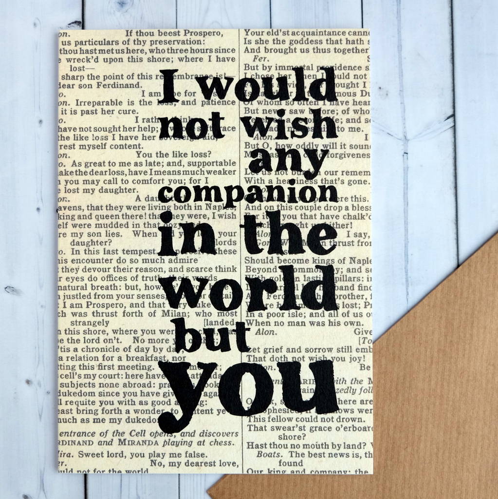 Shakespeare Romantic Wife To Be Card By Bookishly Notonthehighstreet