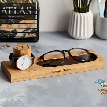 Personalised Watch And Phone Stand With Glasses Tray, 2 of 5