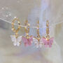 Gold Dainty Butterfly Cz Hoops, thumbnail 1 of 3