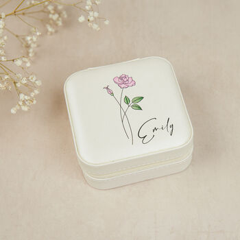 Personalised Jewellery Box With Birth Flower, 2 of 6