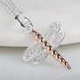 Solid Silver Dragonfly Pendant, thumbnail 2 of 6