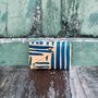 Personalised Blue Stripe Leather Wallet, thumbnail 3 of 7