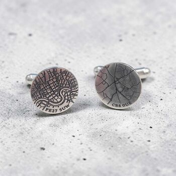 Personalised Sterling Silver Map Cufflinks, 4 of 7